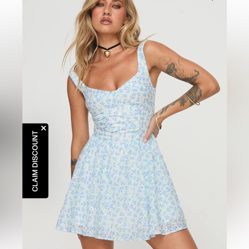 Princess Polly Gozette Mini Dress Blue Floral